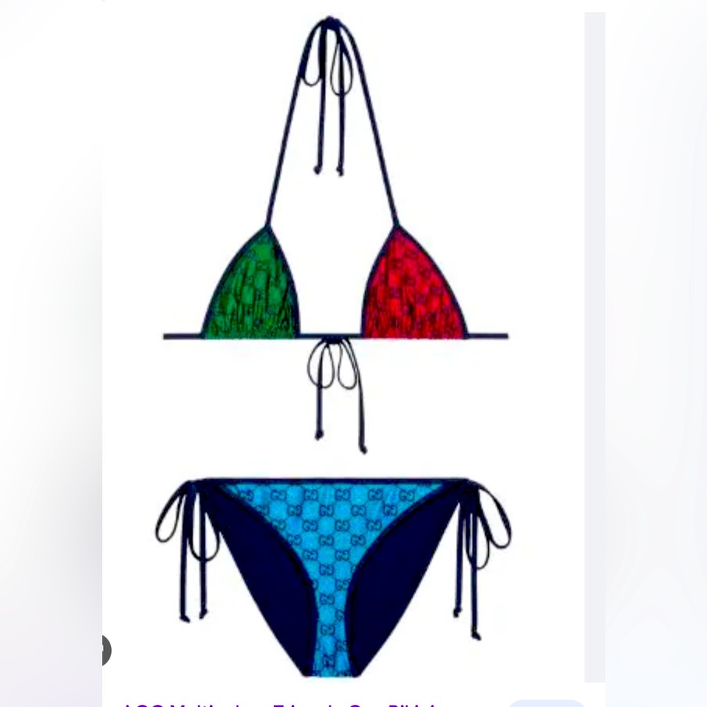 Gucci multicolored bikini swimsuit two piece
